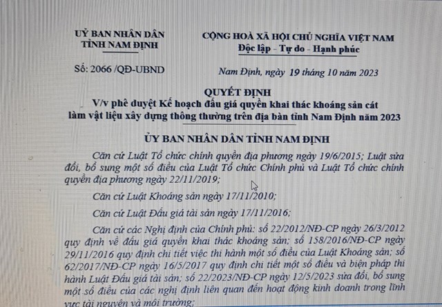 Nam Định: Loạt dự án hạ tầng ‘khát’ vật liệu san lấp, tỉnh đấu giá nhiều mỏ cát ven biển